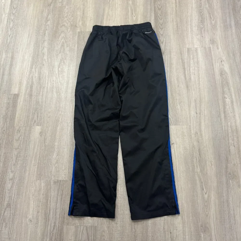 Vintage Adidas Track Pants Men's Medium Black Blue Windbreaker Stripe Baggy y2k